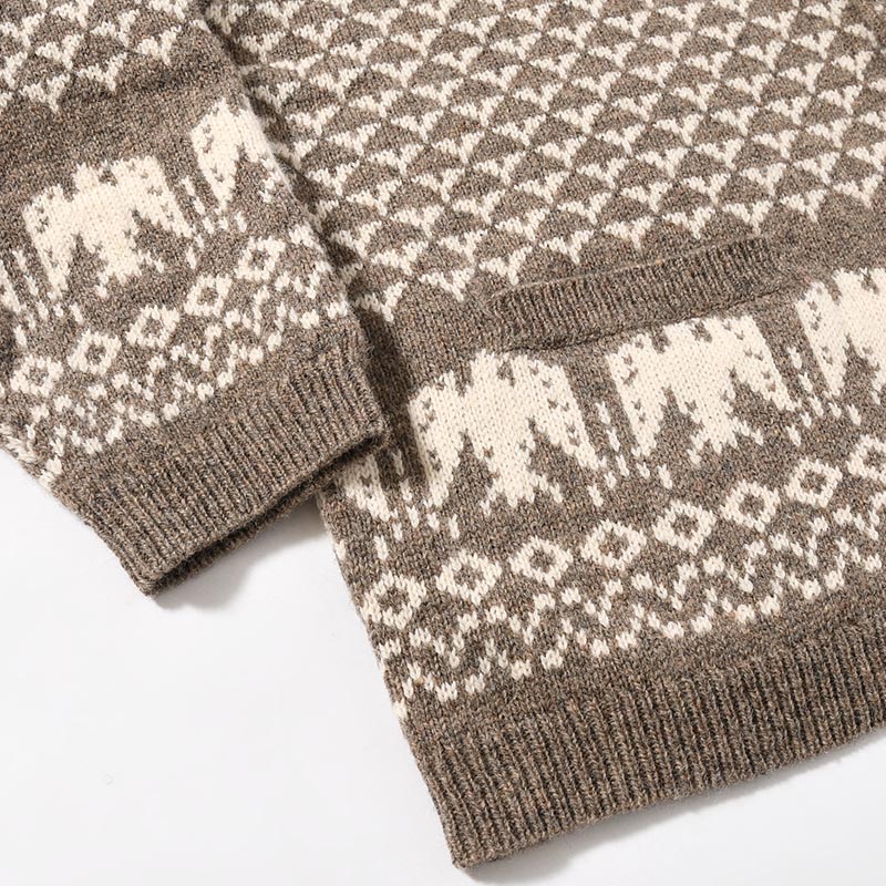 SHETLAND NORDIC CARDIGAN -MOCHA-