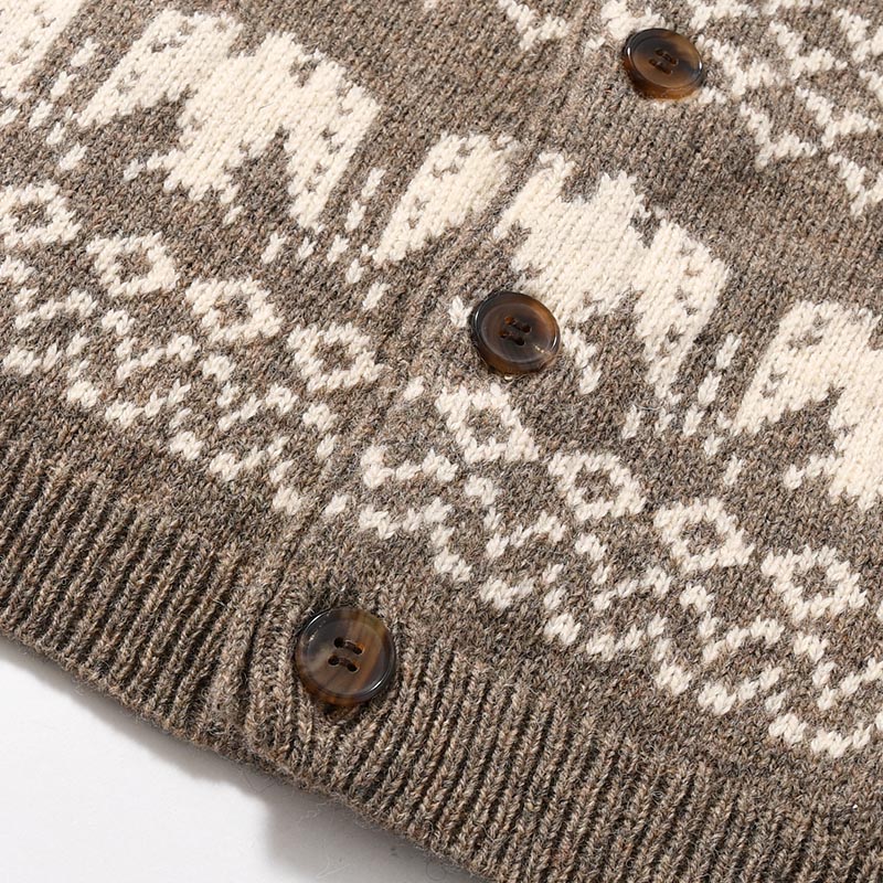 SHETLAND NORDIC CARDIGAN -MOCHA-