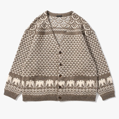 SHETLAND NORDIC CARDIGAN -MOCHA-