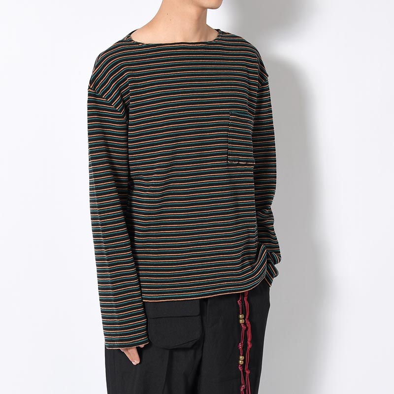 BOATNECK WAFFLE BORDER -BLACK-