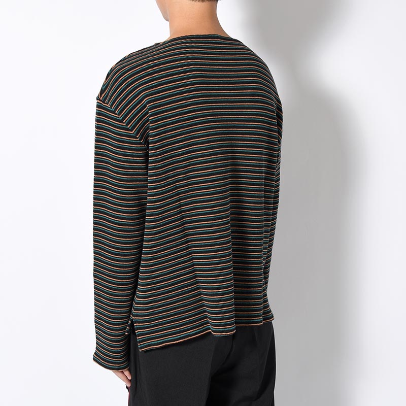 BOATNECK WAFFLE BORDER -BLACK-