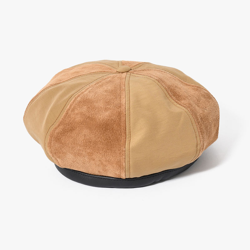 8PANEL COMBI BERET -2.COLOR-(BROWN)