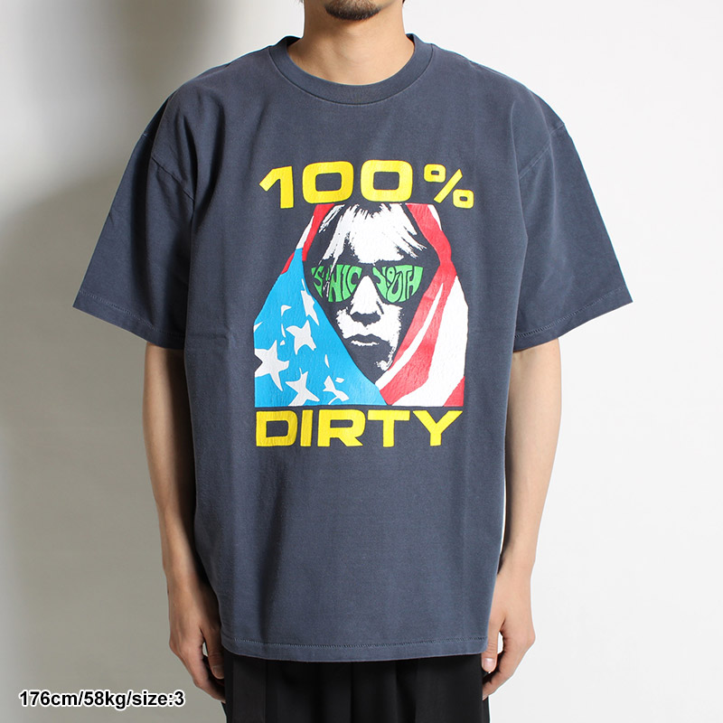SONIC YOUTH 100% DIRTY TEE -NAVY-