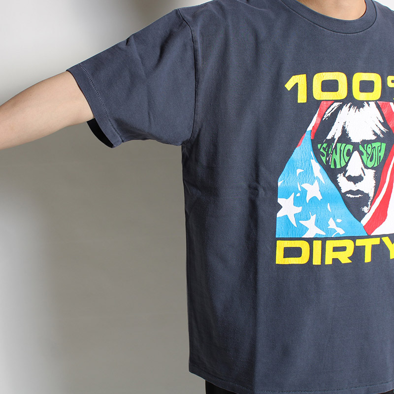 SONIC YOUTH 100% DIRTY TEE -NAVY-