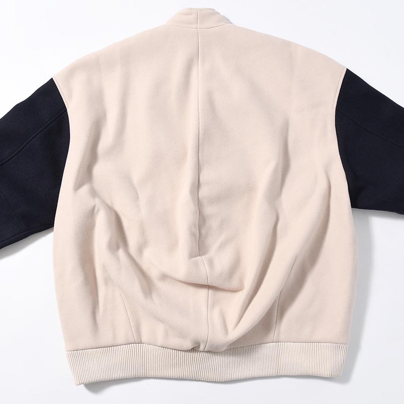 "RIOT VARSITY" NO COLLAR EGG JACKET -2.COLOR-