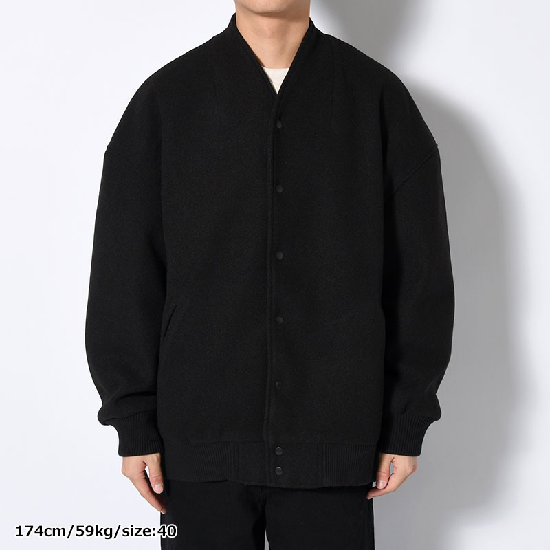 "RIOT VARSITY" NO COLLAR EGG JACKET -2.COLOR-