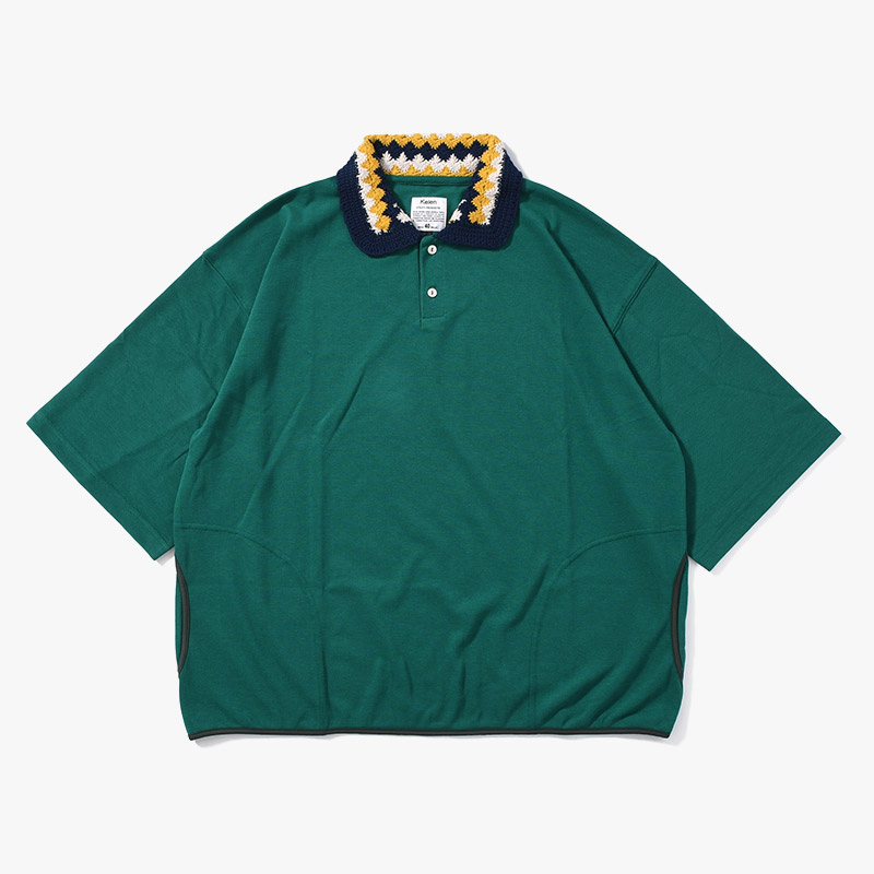 "HIRST" KNIT COLLAR TOPS -3.COLOR-(GREEN)