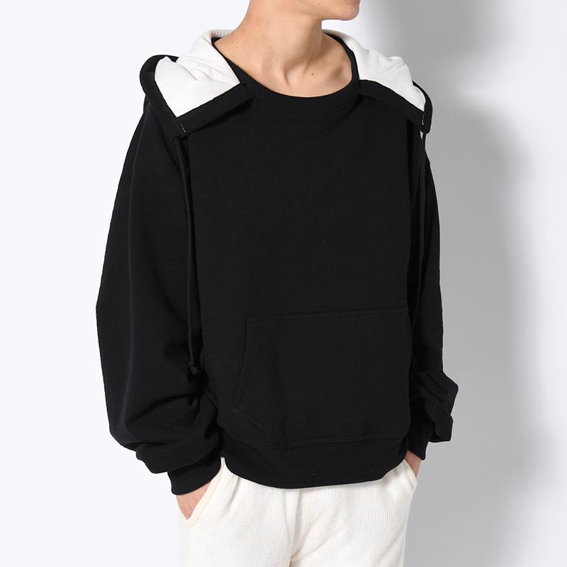 REVERSIBLE SWEAT HOODIE -BLACK-