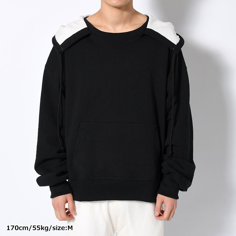 REVERSIBLE SWEAT HOODIE -BLACK-