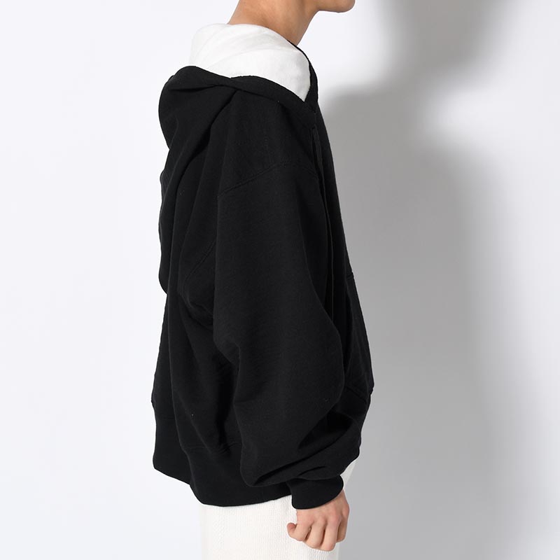 REVERSIBLE SWEAT HOODIE -BLACK-