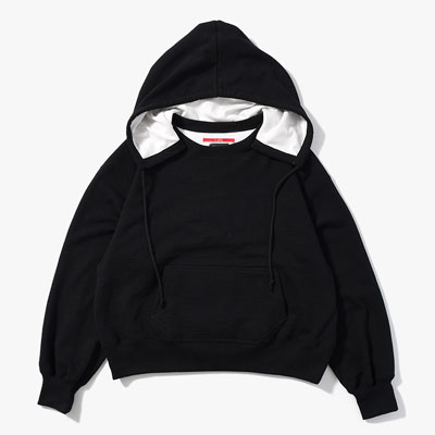 REVERSIBLE SWEAT HOODIE -BLACK-