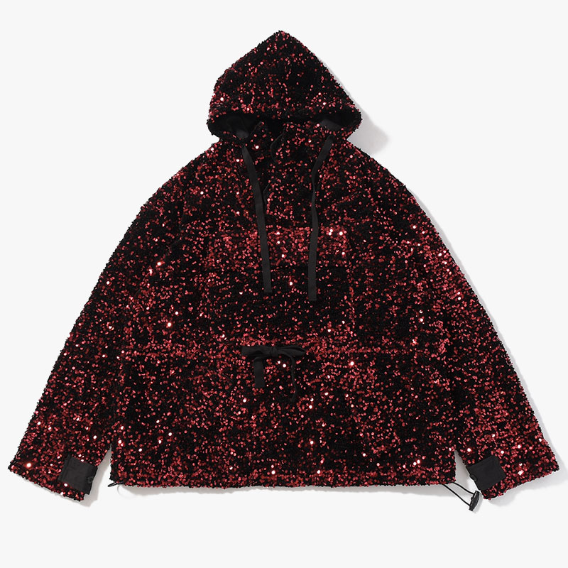 SEQUINS MOUNTAIN SMOCK PARKER -RED-