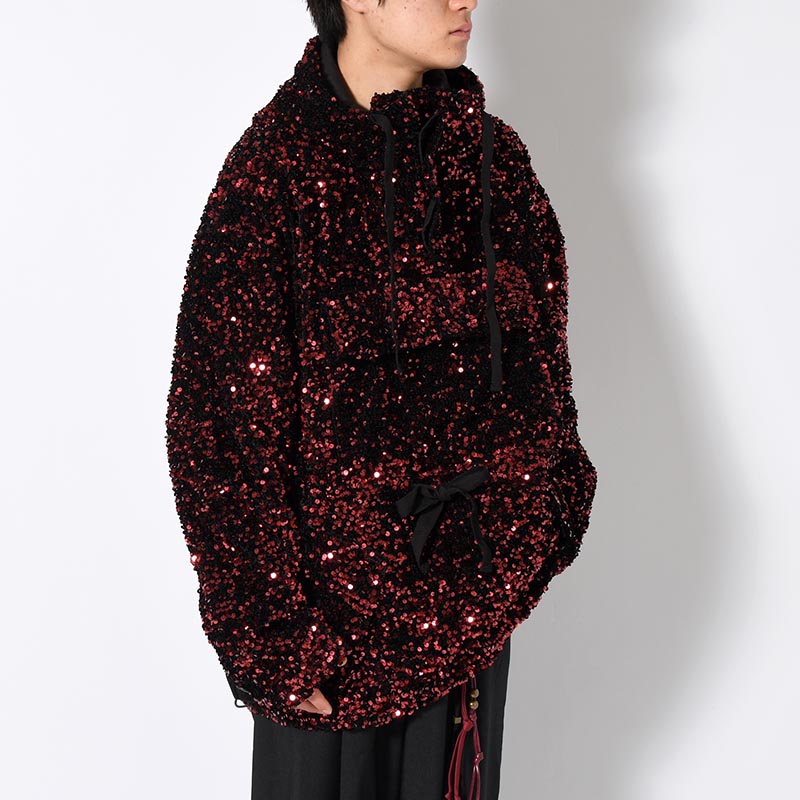 SEQUINS MOUNTAIN SMOCK PARKER -RED-