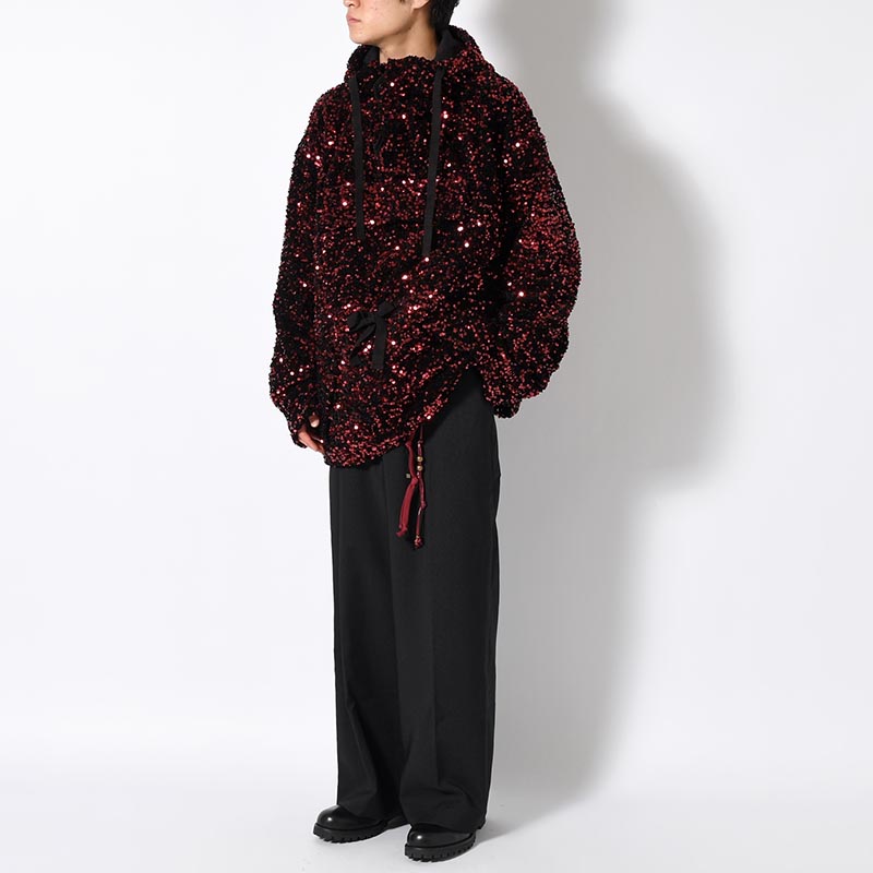 SEQUINS MOUNTAIN SMOCK PARKER -RED-