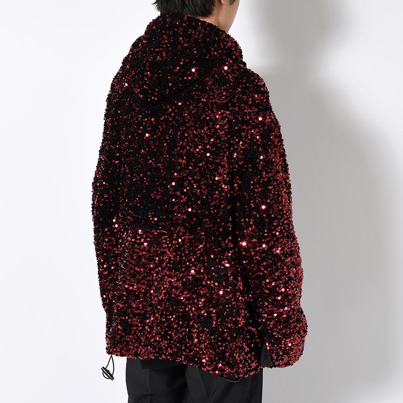 SEQUINS MOUNTAIN SMOCK PARKER -RED-