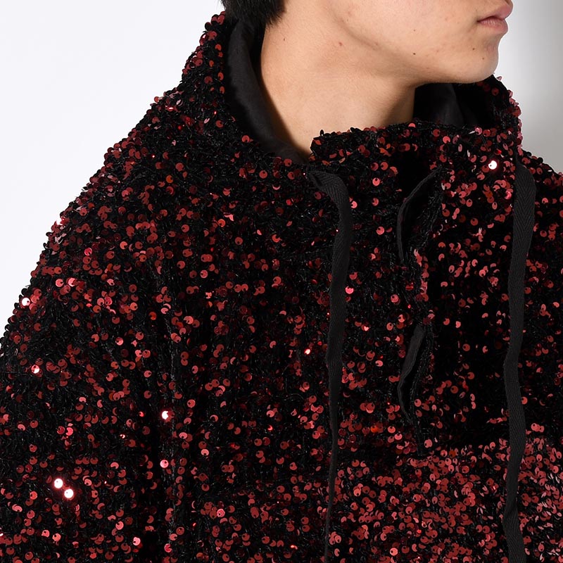 SEQUINS MOUNTAIN SMOCK PARKER -RED-