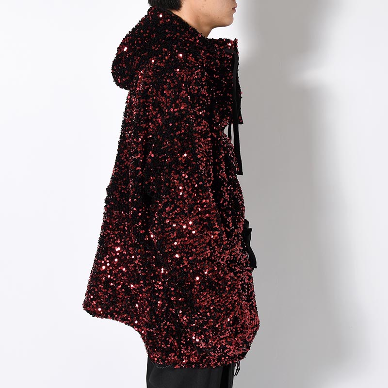 SEQUINS MOUNTAIN SMOCK PARKER -RED-