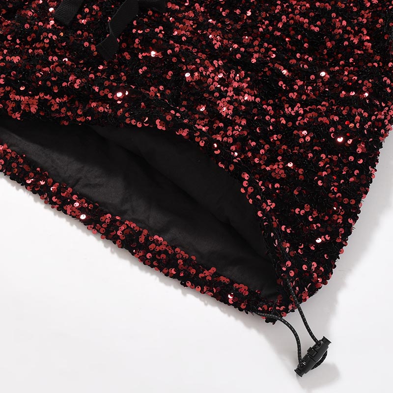 SEQUINS MOUNTAIN SMOCK PARKER -RED-