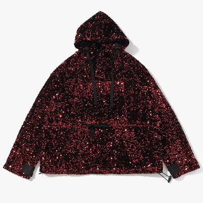 SEQUINS MOUNTAIN SMOCK PARKER -RED-