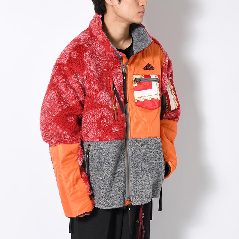 BOA FLEECE BLOUSON -RED MIX-