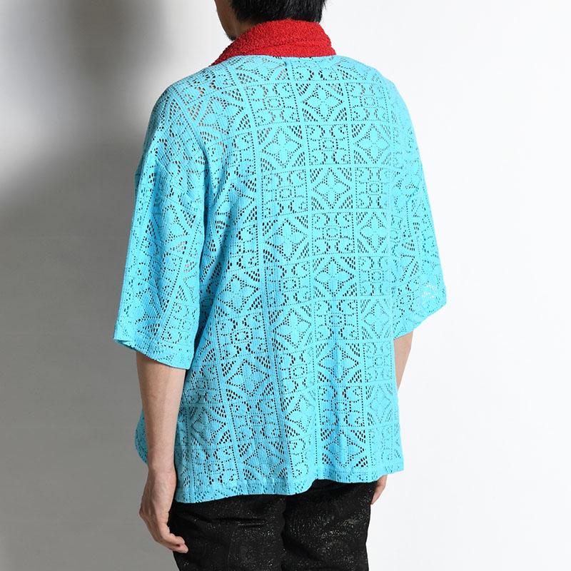 BOWLING LACE S/S SHIRT -TURQUOISE-