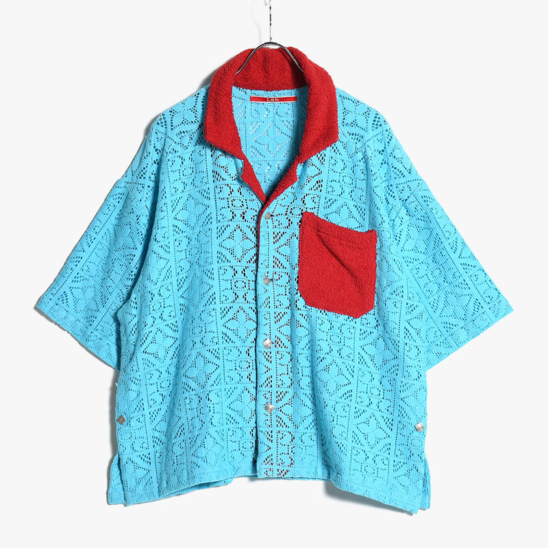 BOWLING LACE S/S SHIRT -TURQUOISE-