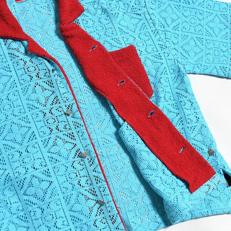 BOWLING LACE S/S SHIRT -TURQUOISE-