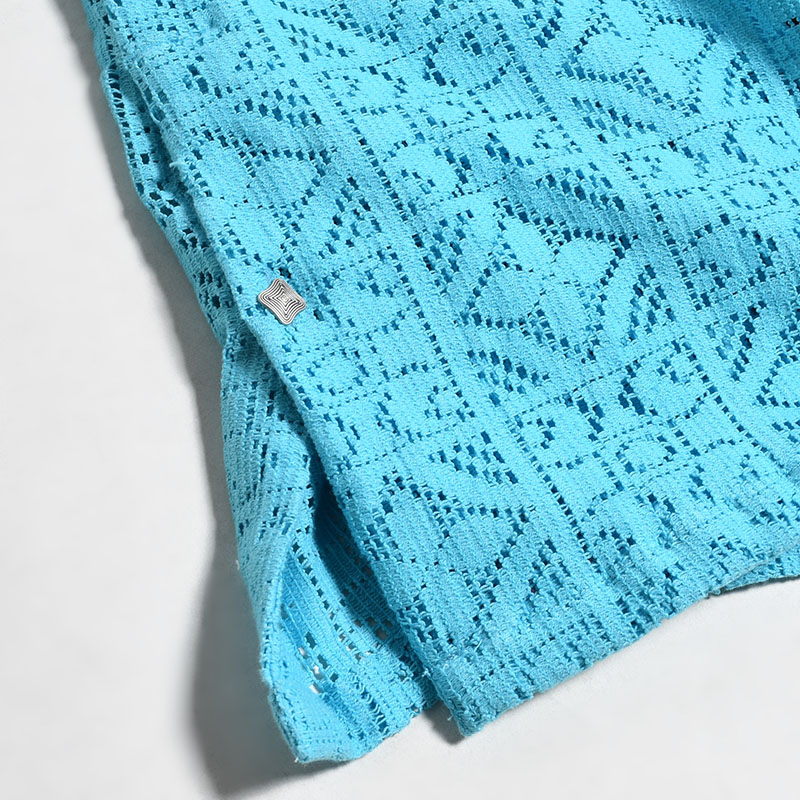 BOWLING LACE S/S SHIRT -TURQUOISE-