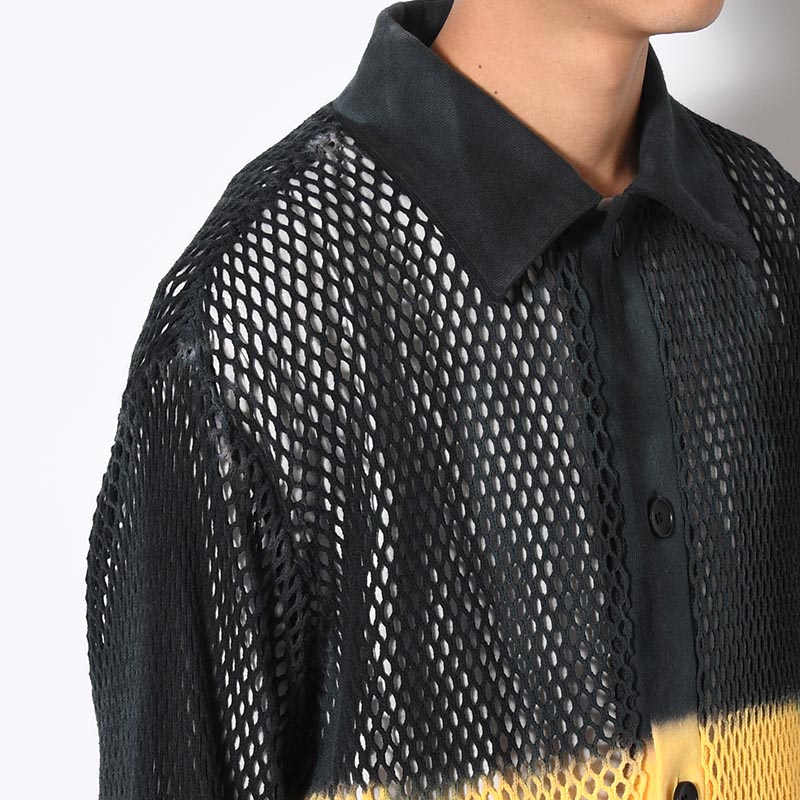 AMI ART POLO CARDIGAN -BLACK-