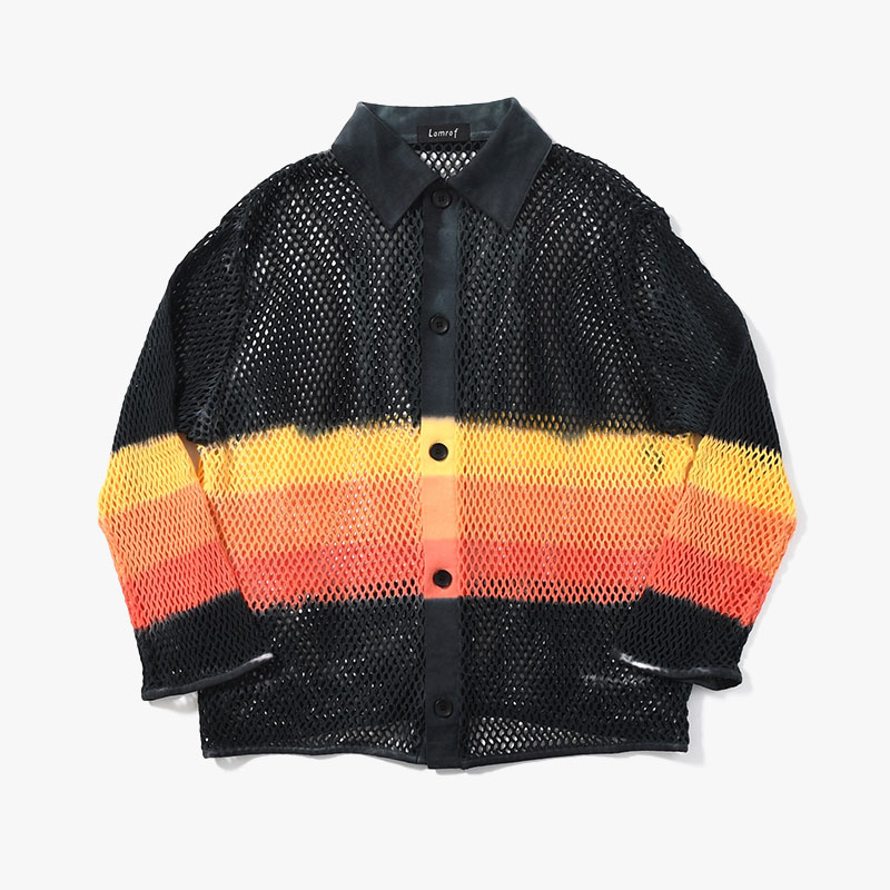 AMI ART POLO CARDIGAN -BLACK-