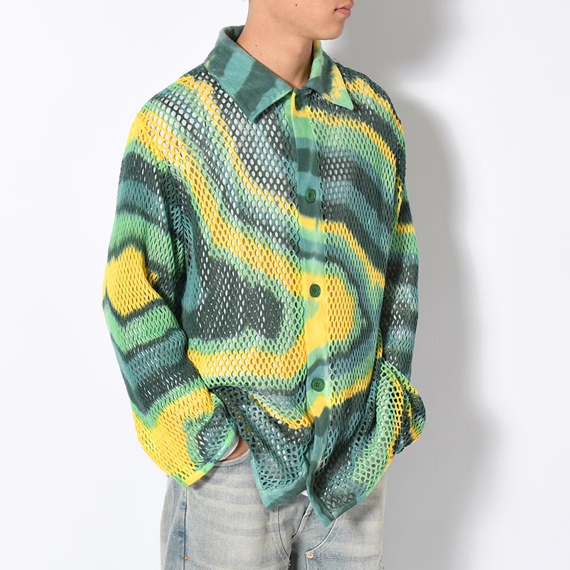 AMI ART POLO CARDIGAN -GREEN-