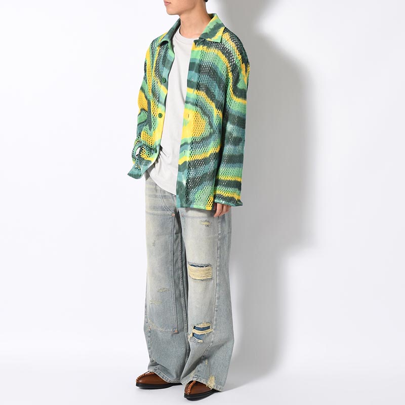 AMI ART POLO CARDIGAN -GREEN-