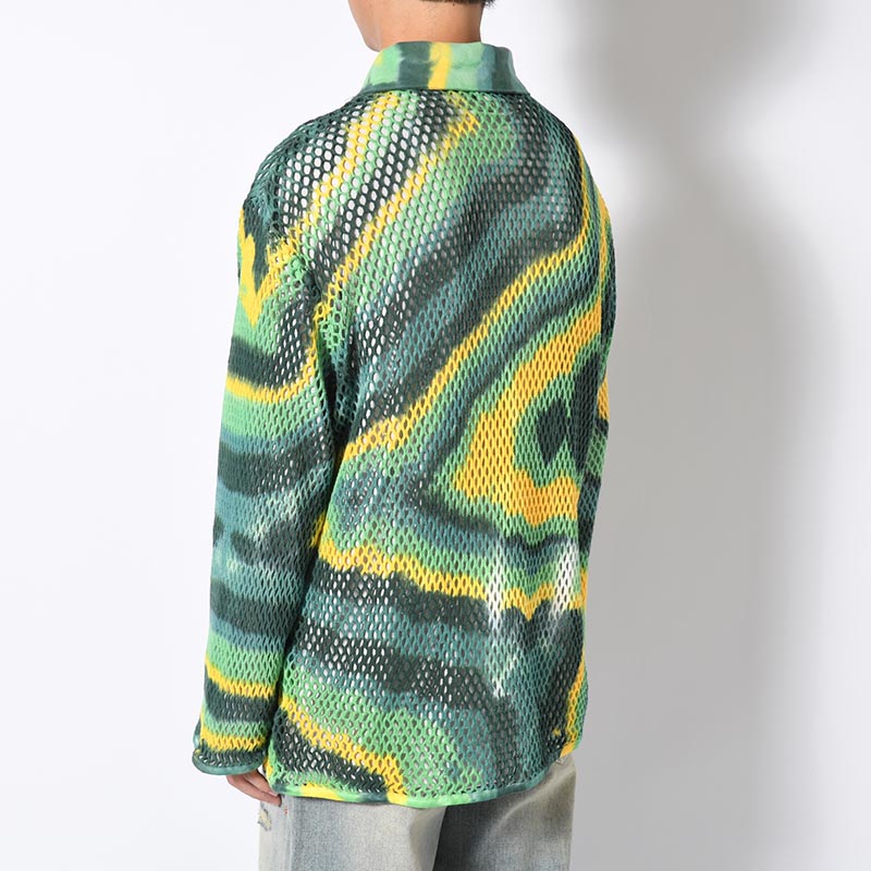 AMI ART POLO CARDIGAN -GREEN-