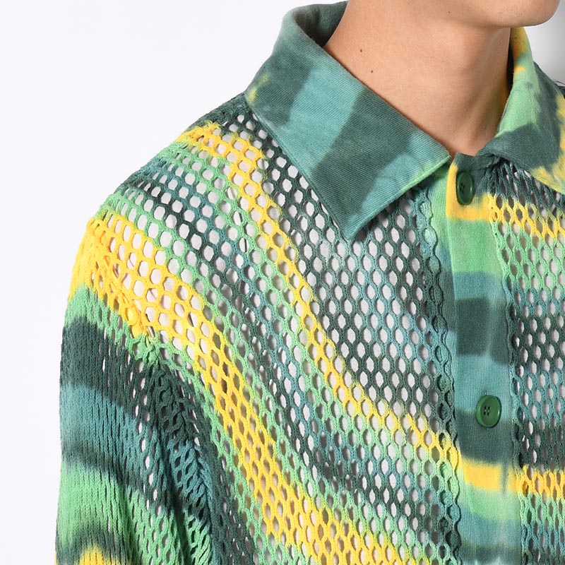 AMI ART POLO CARDIGAN -GREEN-