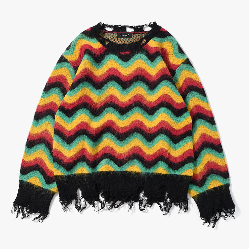 WAVE MOHAIR KNIT -RASTA-