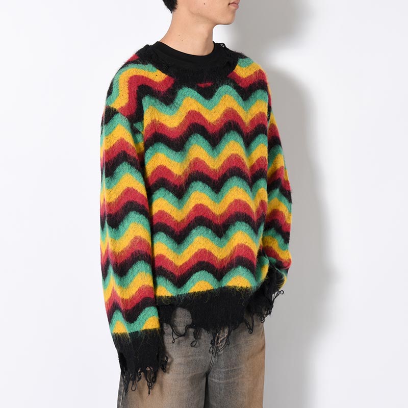 WAVE MOHAIR KNIT -RASTA-