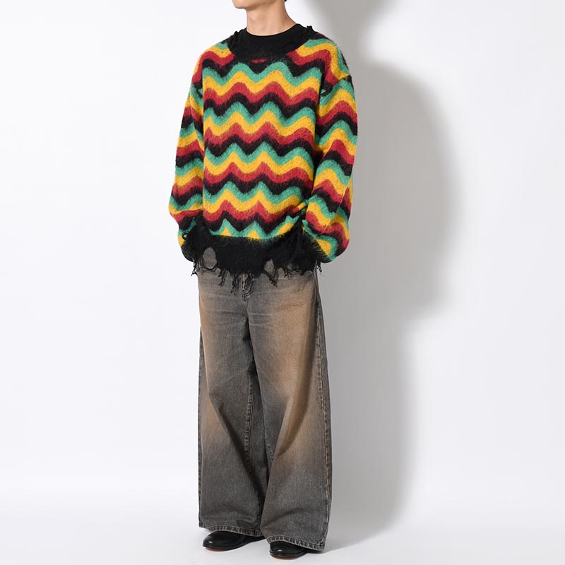 WAVE MOHAIR KNIT -RASTA-