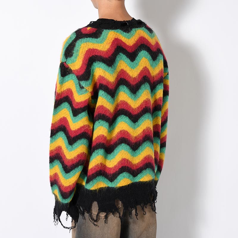 WAVE MOHAIR KNIT -RASTA-