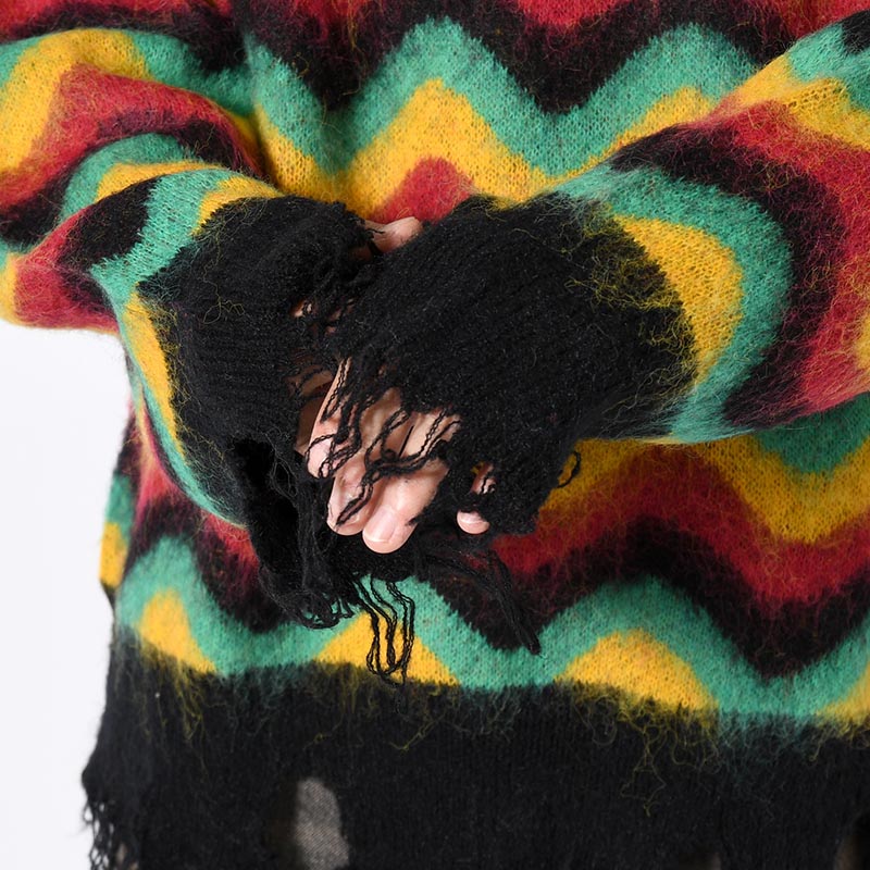 WAVE MOHAIR KNIT -RASTA-