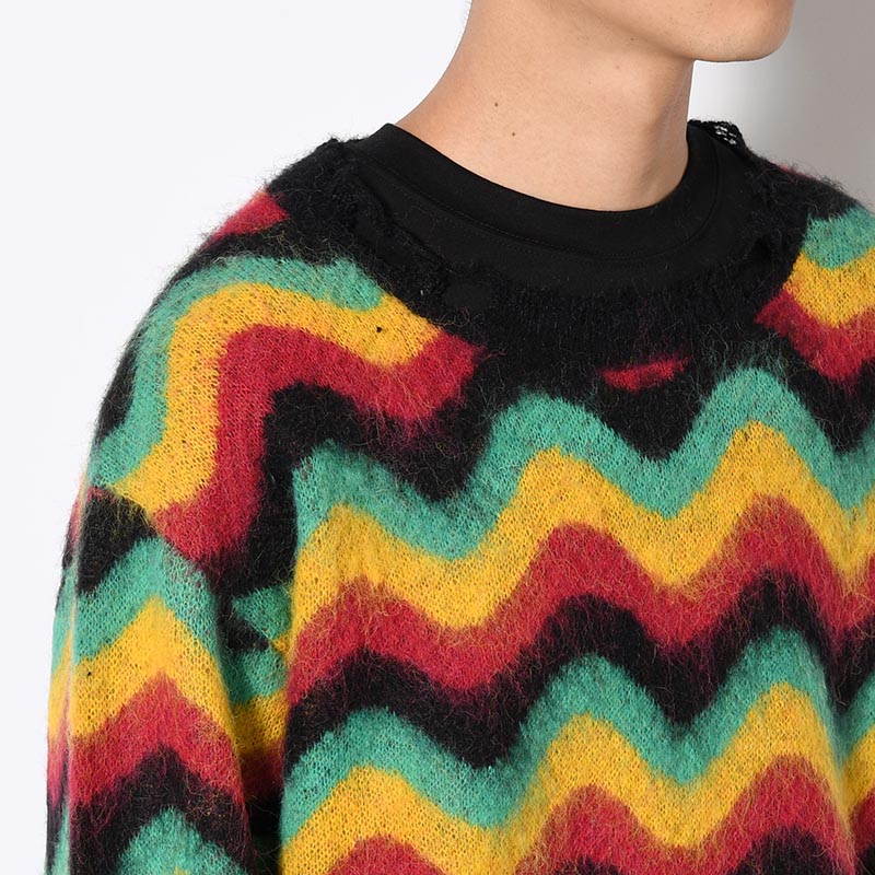 WAVE MOHAIR KNIT -RASTA-