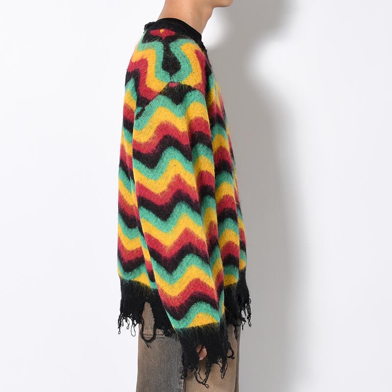 WAVE MOHAIR KNIT -RASTA-