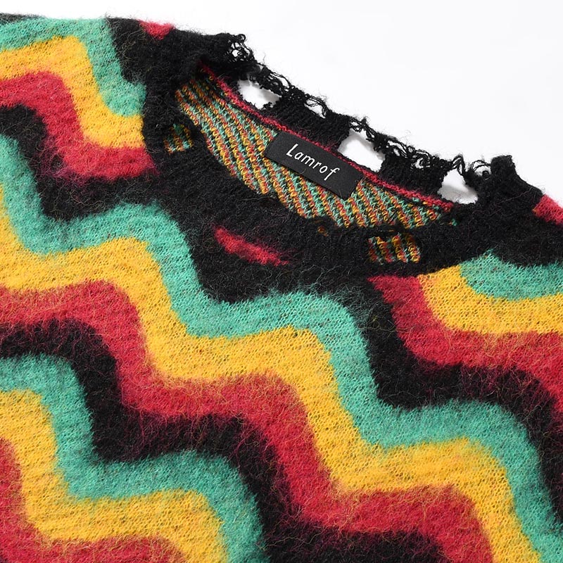 WAVE MOHAIR KNIT -RASTA-