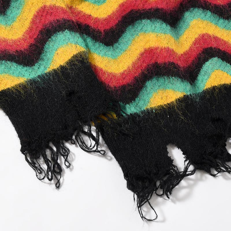 WAVE MOHAIR KNIT -RASTA-