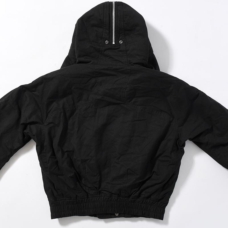 PADDED HOODED BOMBER JACKET -BLACK-