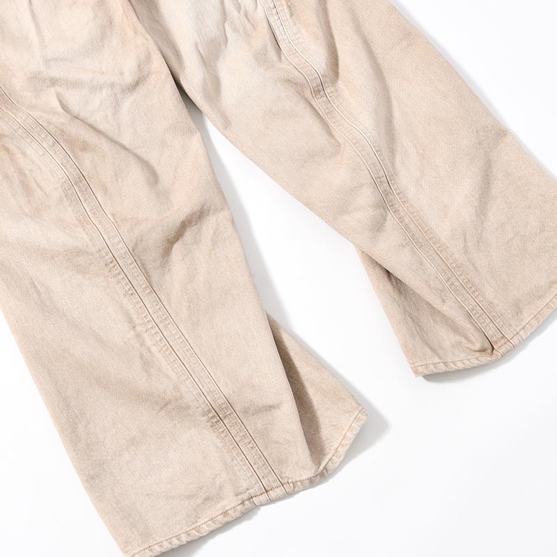 3D TWISTED WIDE LEG JEANS -DIRTY FADED TAN-