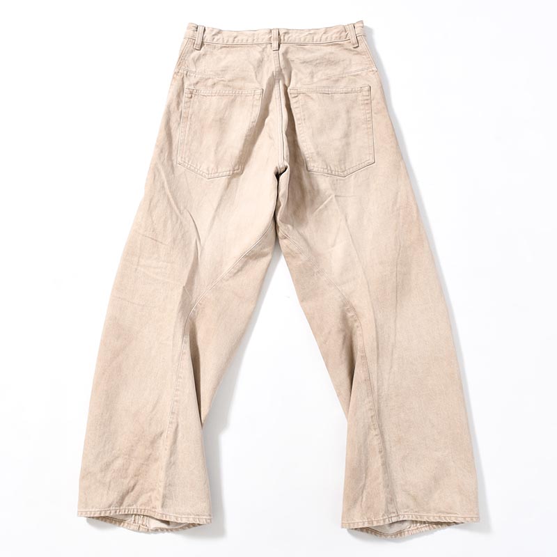 3D TWISTED WIDE LEG JEANS -DIRTY FADED TAN-