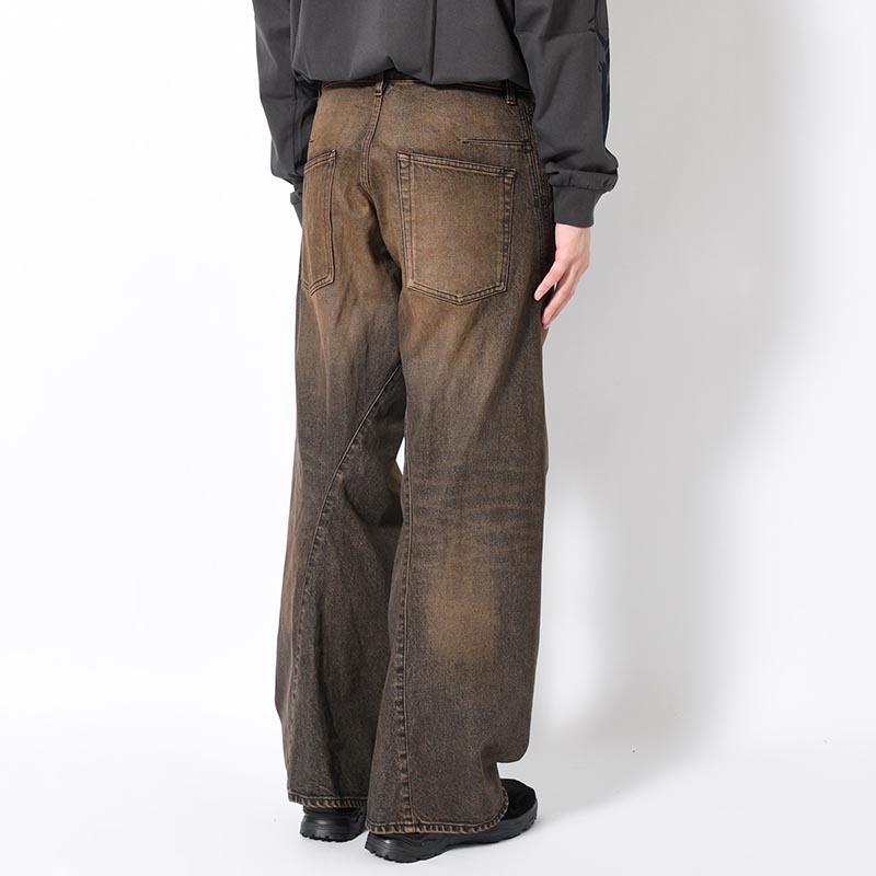 3D TWISTED WIDE LEG JEANS -MUD FADED BLACK-