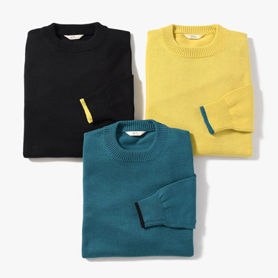 ORGANIC COTTON LINKING CREWNECK SWEATER -3.COLOR-