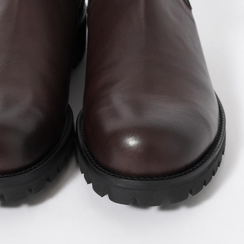 SIDE GORE BOOTS -DARK BROWN-