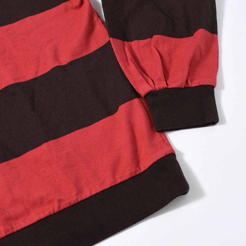 BORDER RUGBY SHIRT -RED×BROWN-